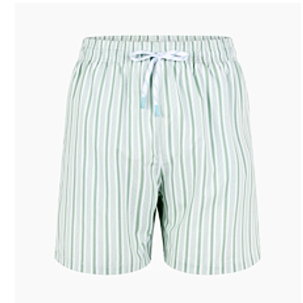 Hill House Home Men's Green Striped Swim Shorts Size Small NWT
